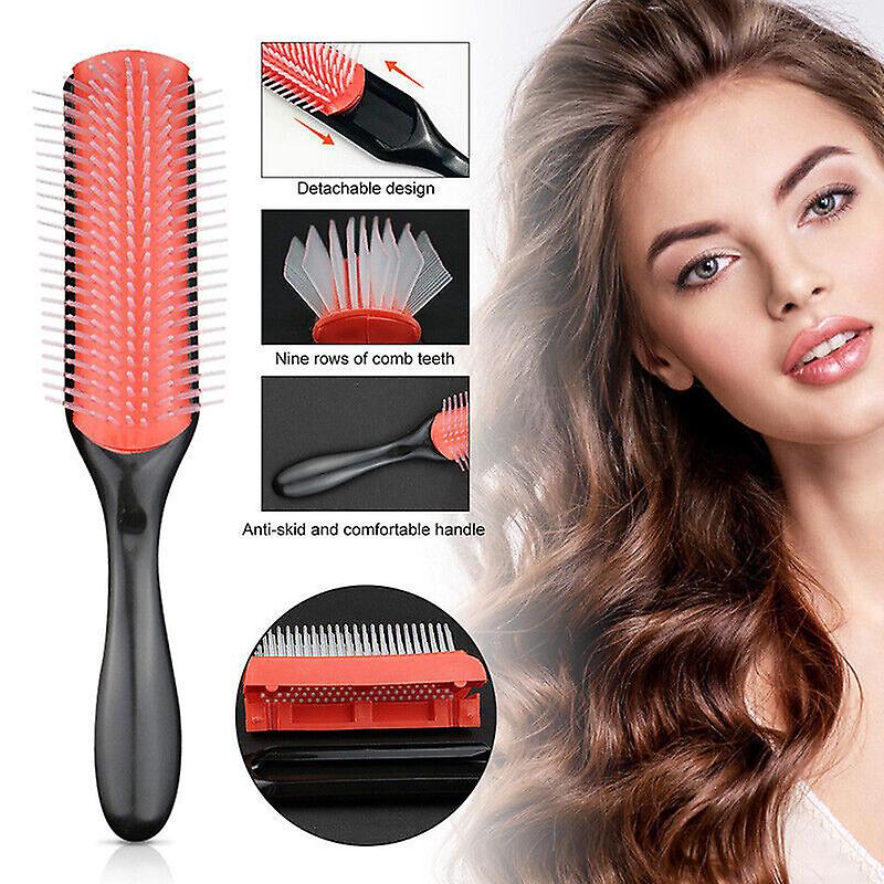 Denman D3 Original Styler 9 Row Brush Black and Red